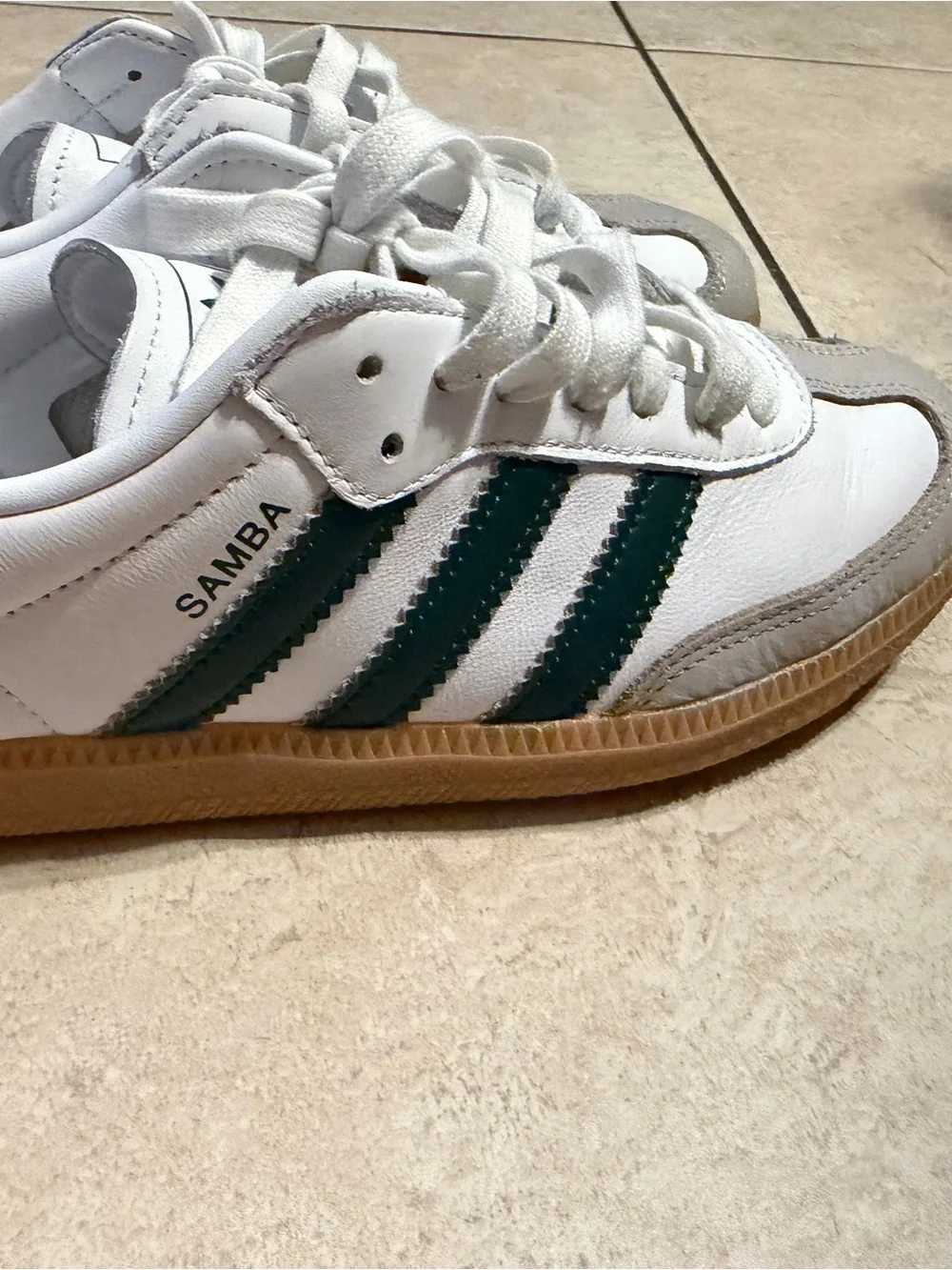 adidas White Leather Sneakers with Light Gray Accents - Picture 8 of 9